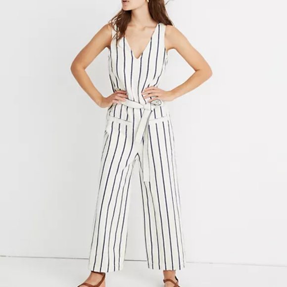 Madewell Pants - Madewell Striped Pull-On Jumpsuit Size XL